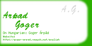arpad goger business card