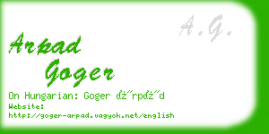 arpad goger business card